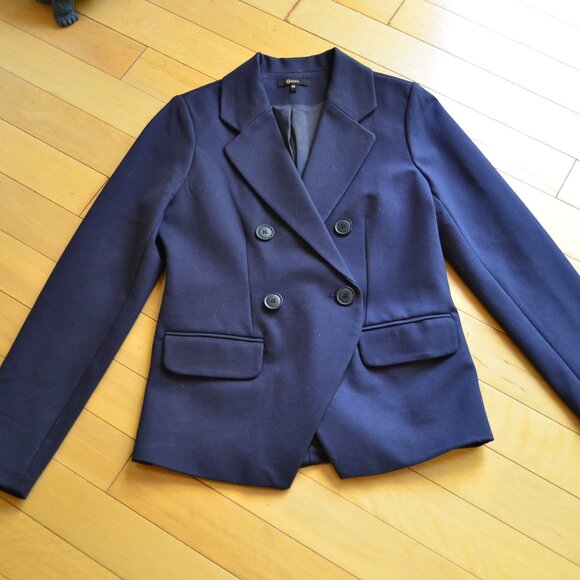 Quince Ultra-Stretch Ponte Double-Breasted Blazer Navy XS - Picture 2 of 10
